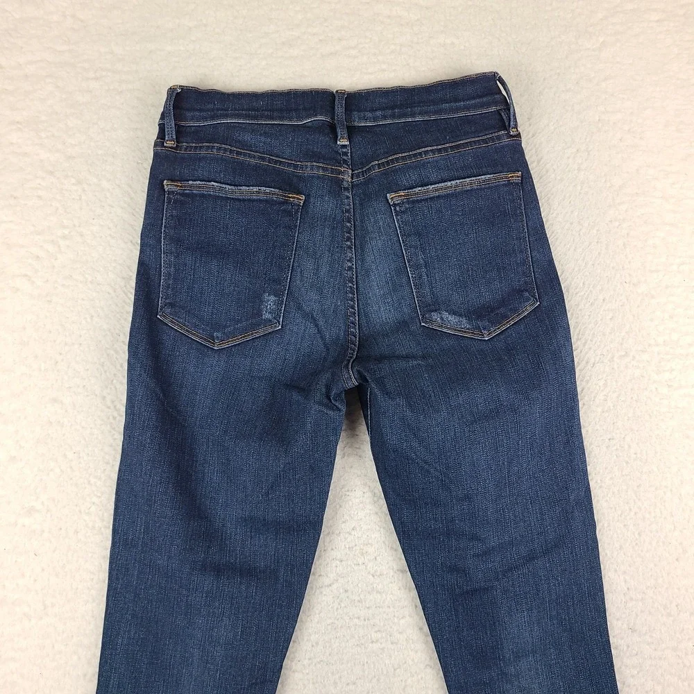 FRAME Jeans Womens 28 Blue Le High Skinny Distress Dark Wash Denim LHSKRS712